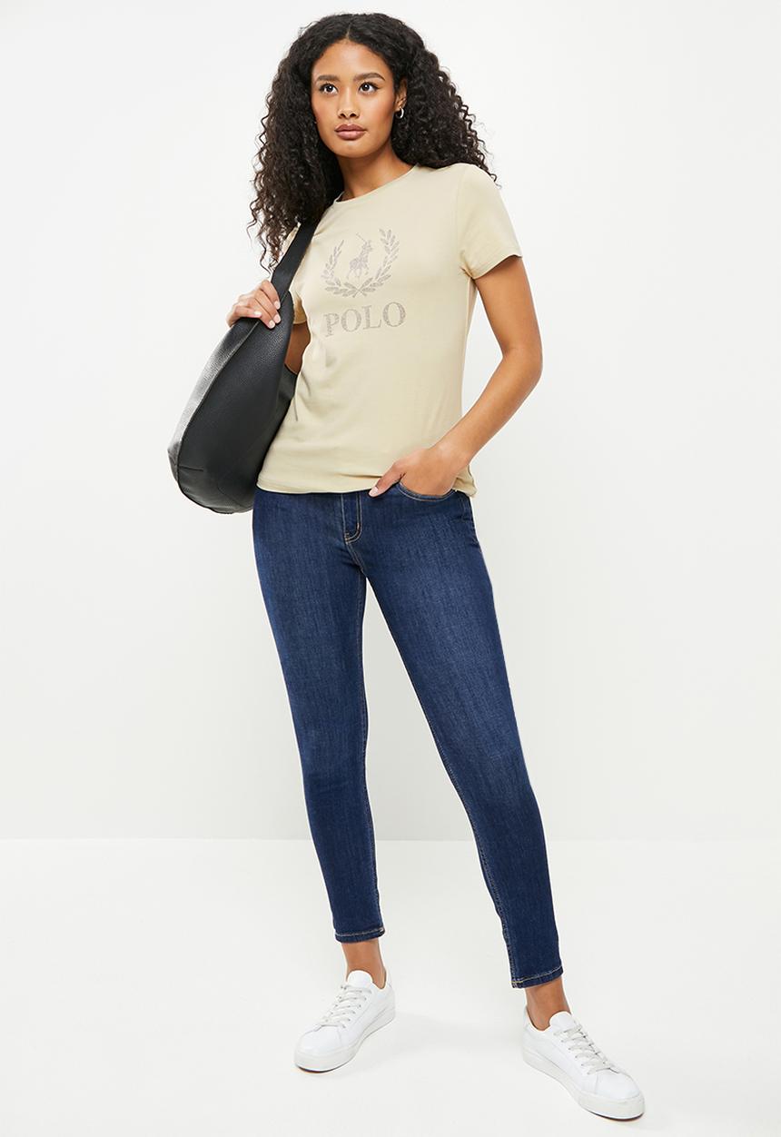 POLO - Chiara short sleeve nailhead logo T-shirt - stone