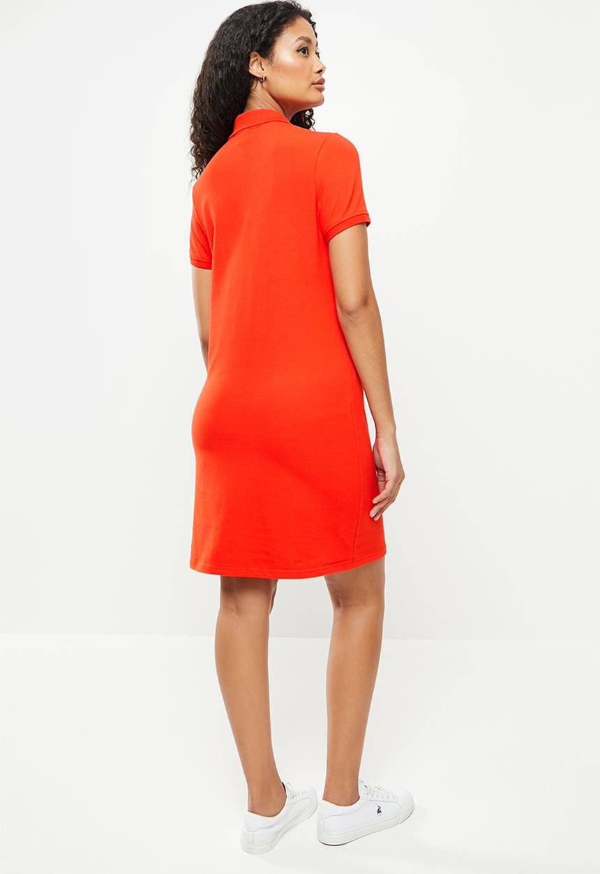 POLO - Kathy short sleeve stretch golfer dress - fire
