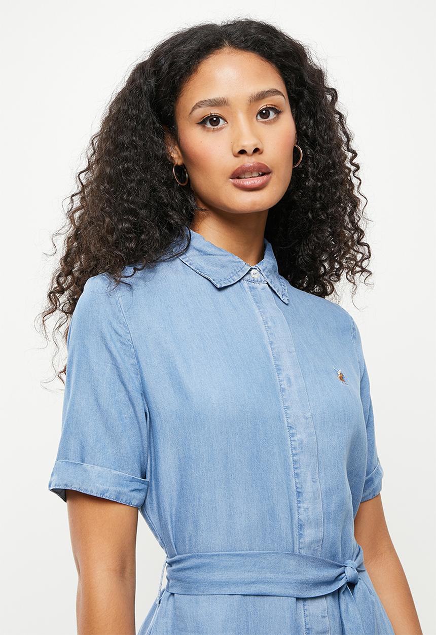POLO - Denmark short sleeve button through dress - chambray