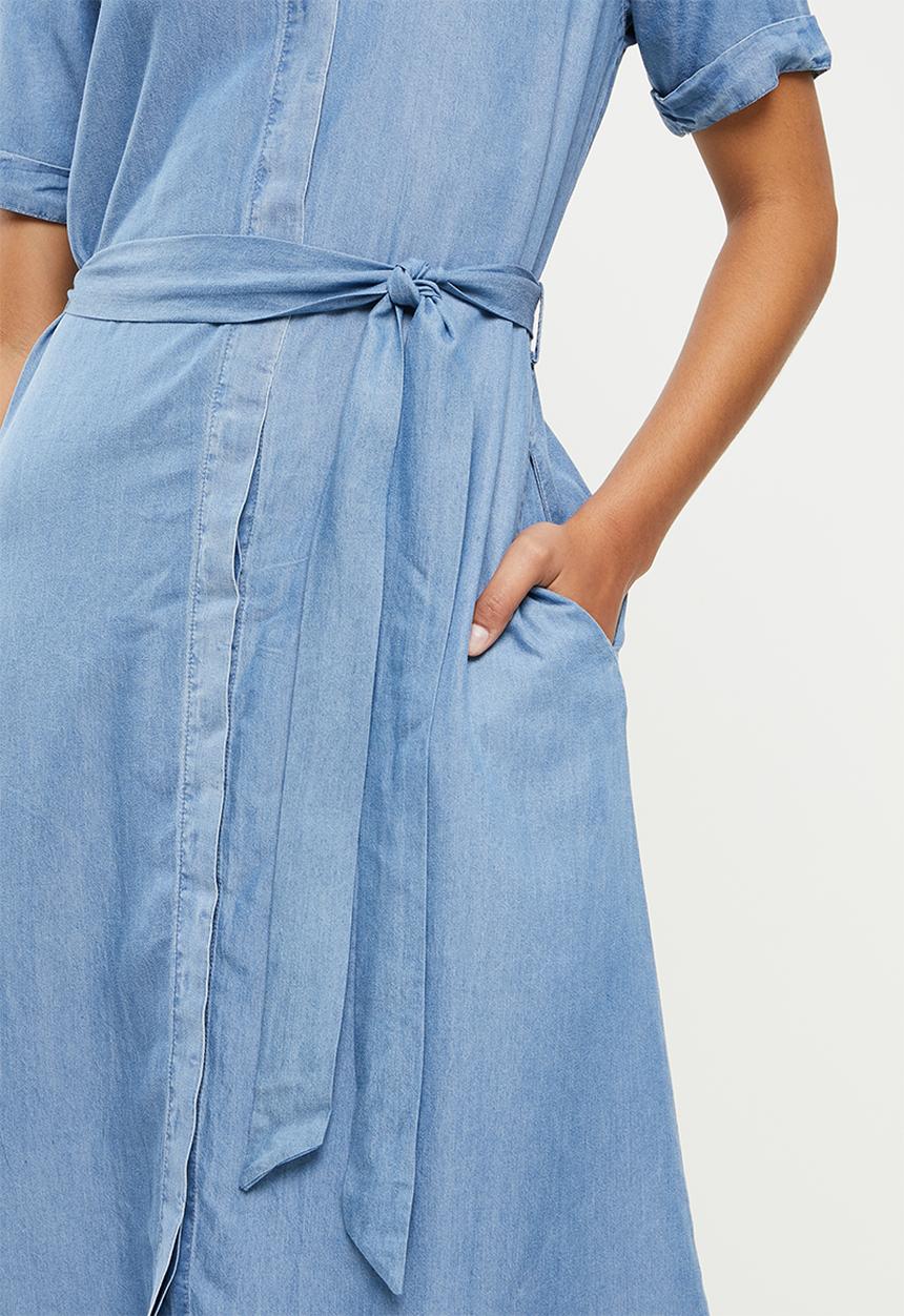 POLO - Denmark short sleeve button through dress - chambray