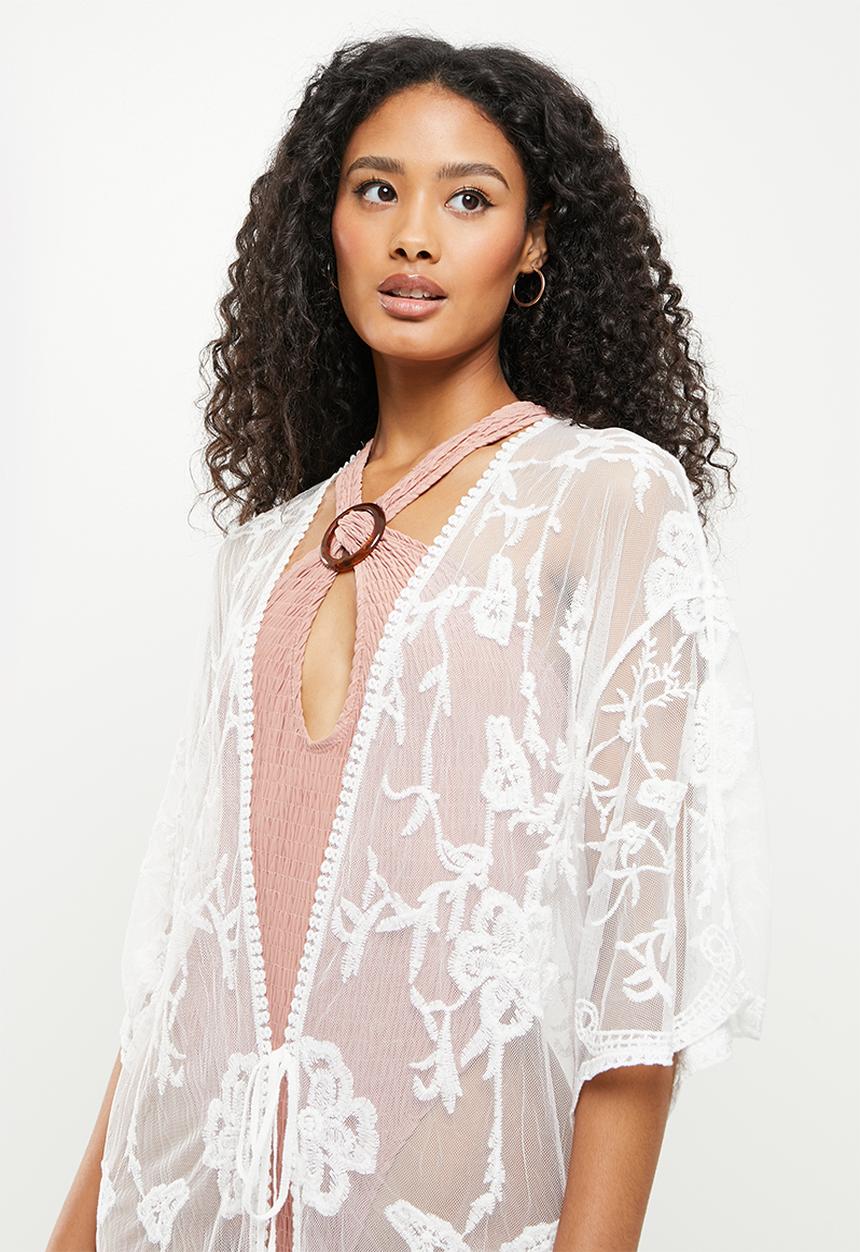 dailyfriday - Midi embroided kaftan - white