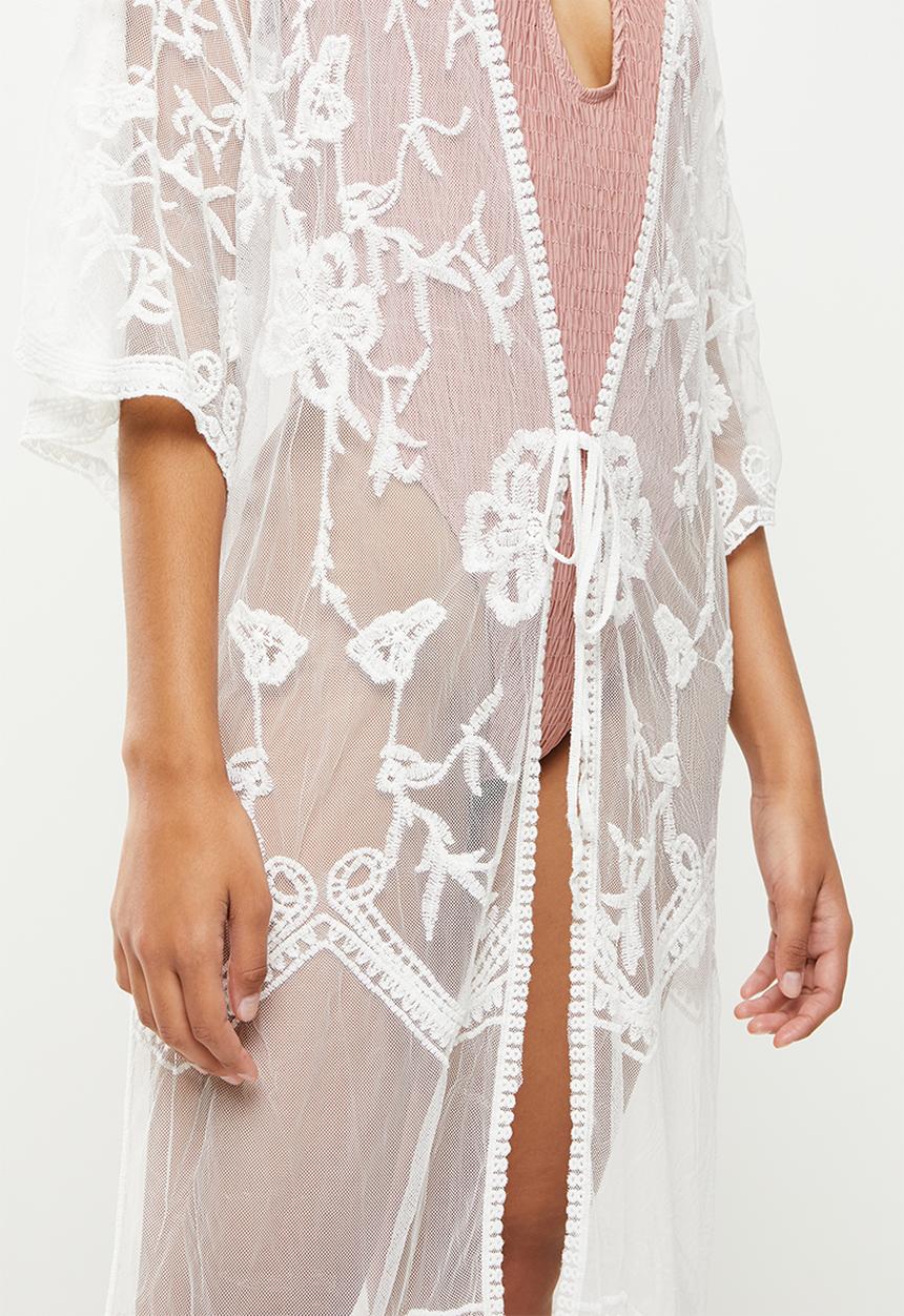 dailyfriday - Midi embroided kaftan - white
