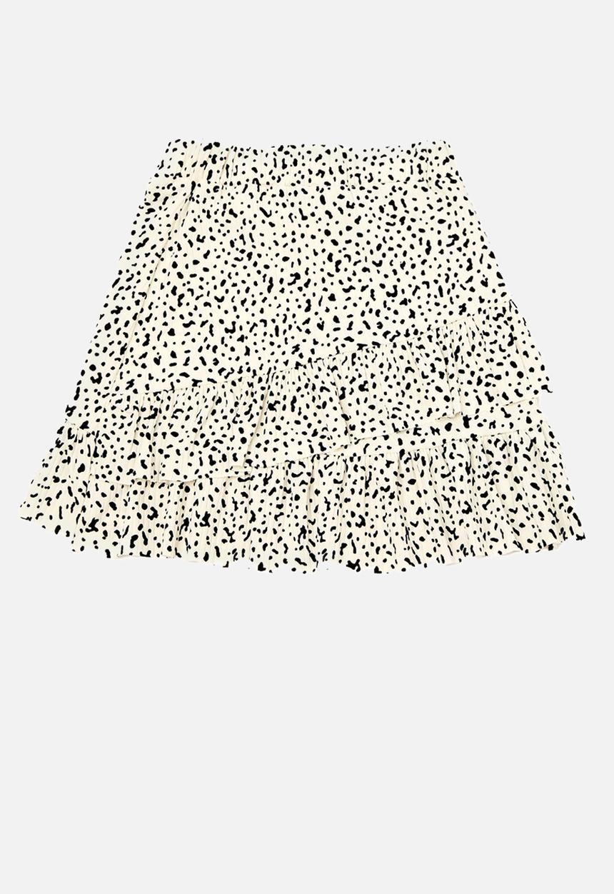 Trendyol - Floral skirt - white & black