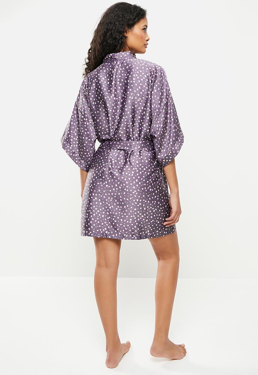 Cotton On - Satin robe - confetti floral