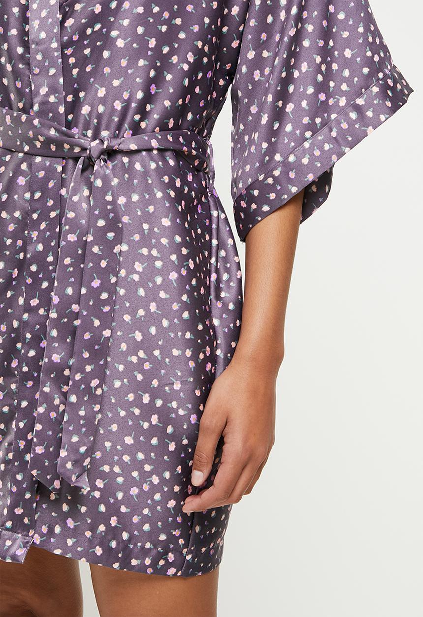 Cotton On - Satin robe - confetti floral