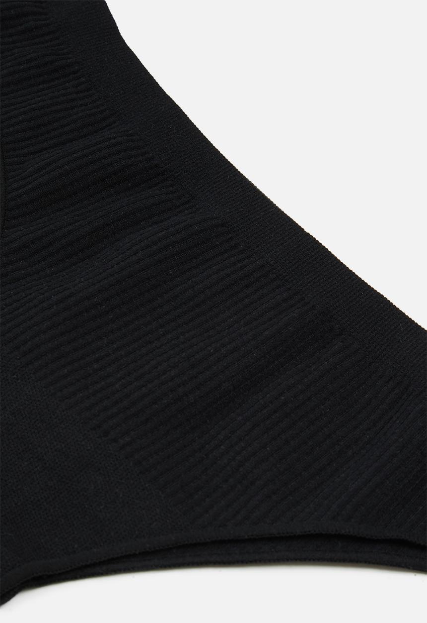 Cotton On - Seamless rib brasiliano brief 3 pack - black