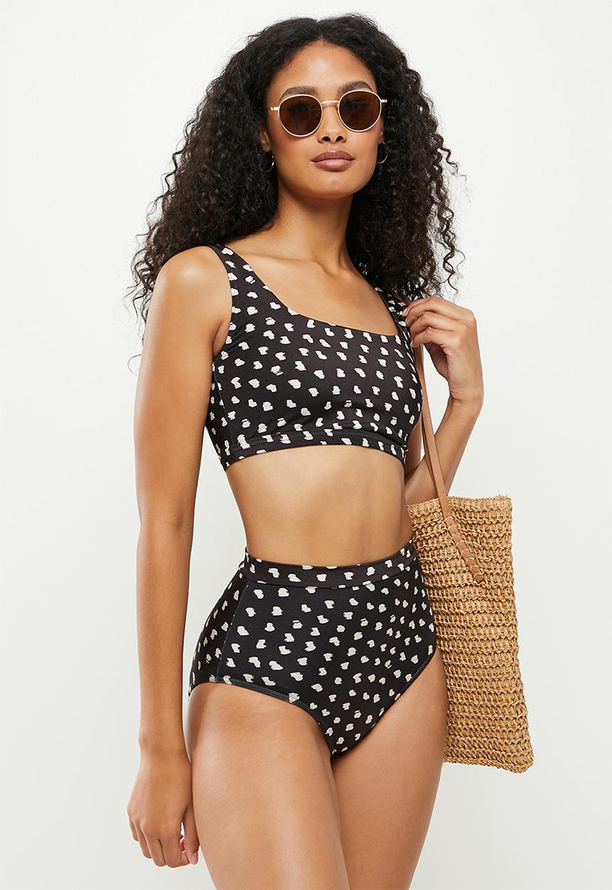 Me&B - Square neck bikini top - black 