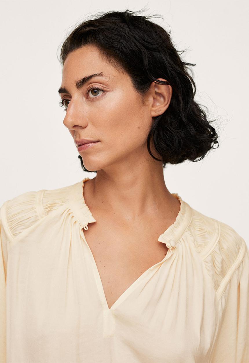 MANGO - Blouse bril - light pastel yellow