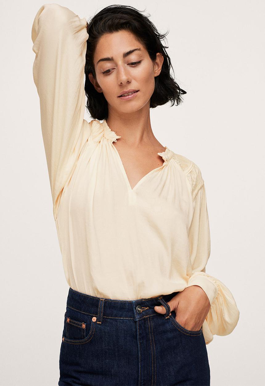 MANGO - Blouse bril - light pastel yellow