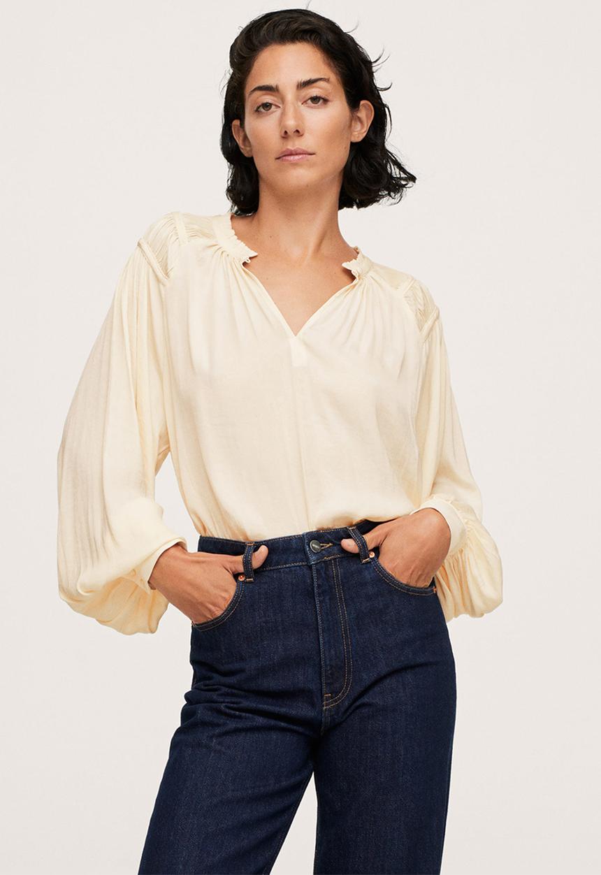 MANGO - Blouse bril - light pastel yellow