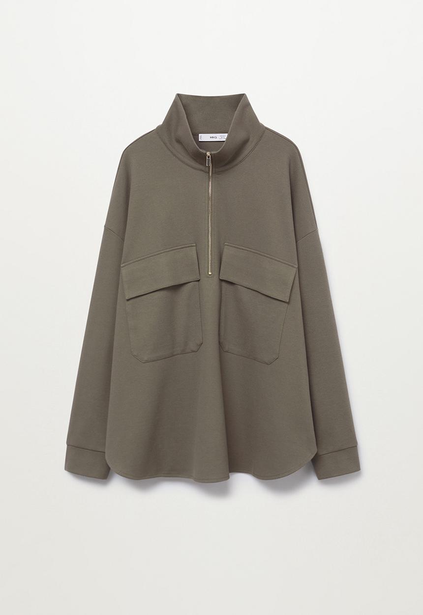 MANGO - Plus sweatshirt pique1 - beige/khaki