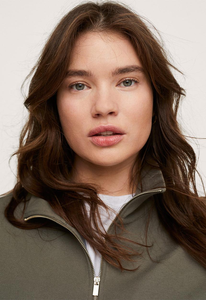 MANGO - Plus sweatshirt pique1 - beige/khaki