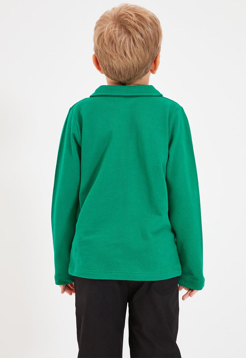 Trendyol - Polo long sleeve tee - green