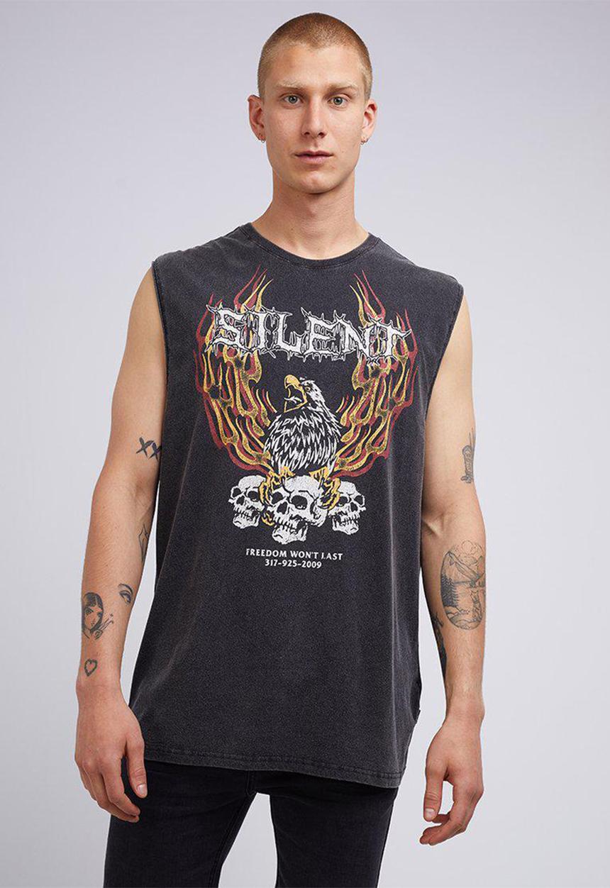 Silent Theory - Territory muscle fit short sleeve tee - vintage black