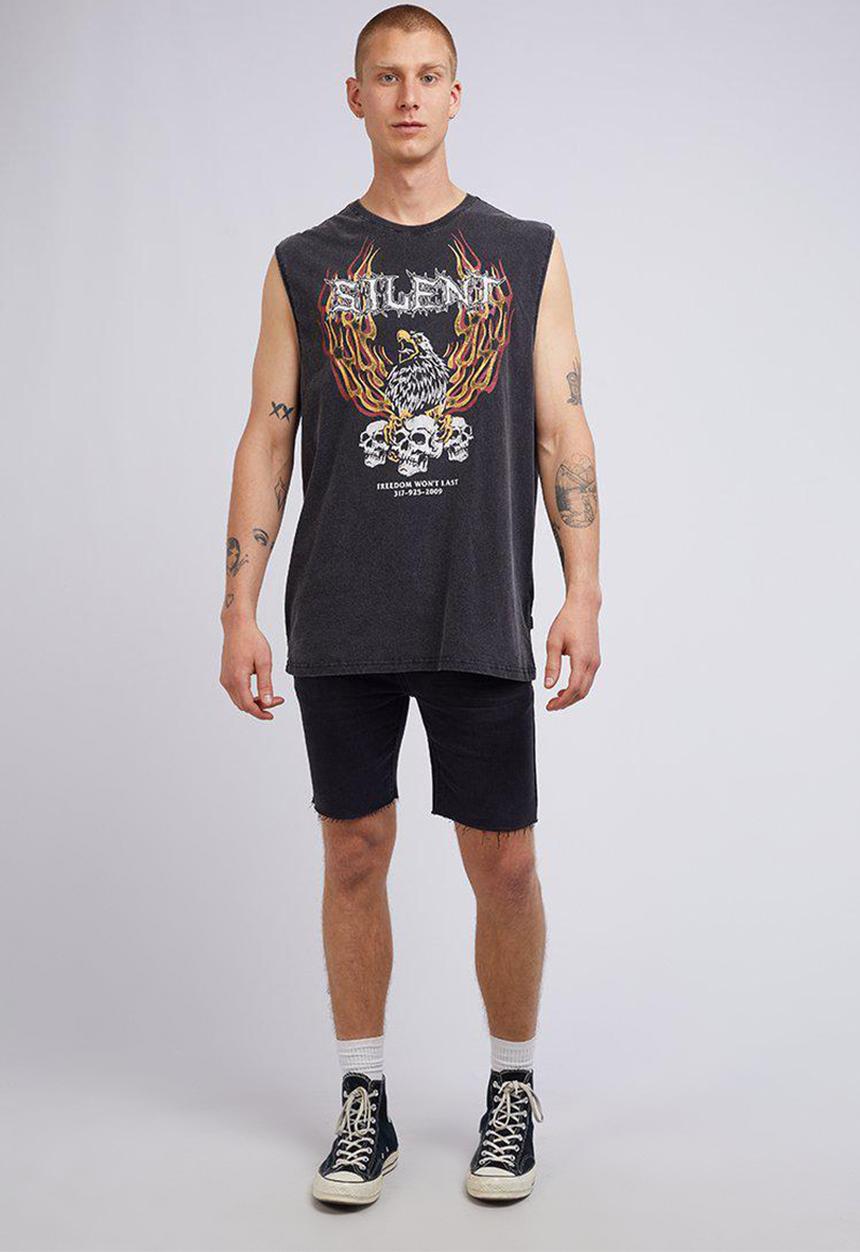 Silent Theory - Territory muscle fit short sleeve tee - vintage black