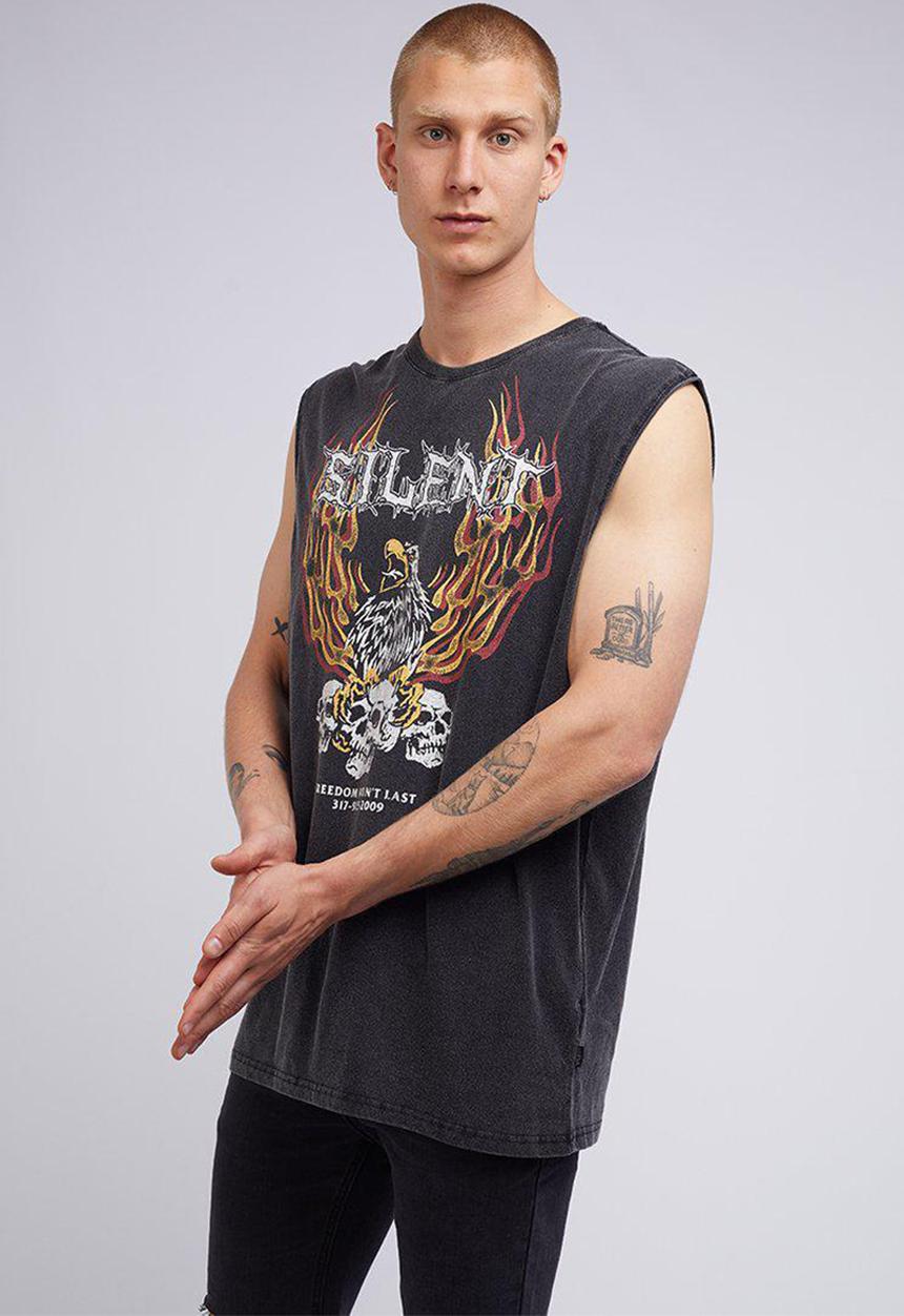 Silent Theory - Territory muscle fit short sleeve tee - vintage black