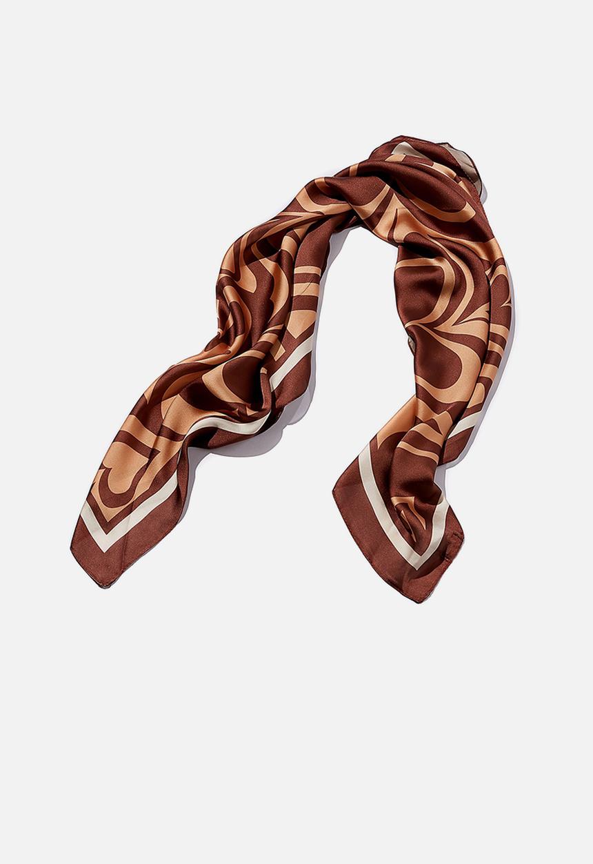Rubi - Versatile scarf - holly hearts brown