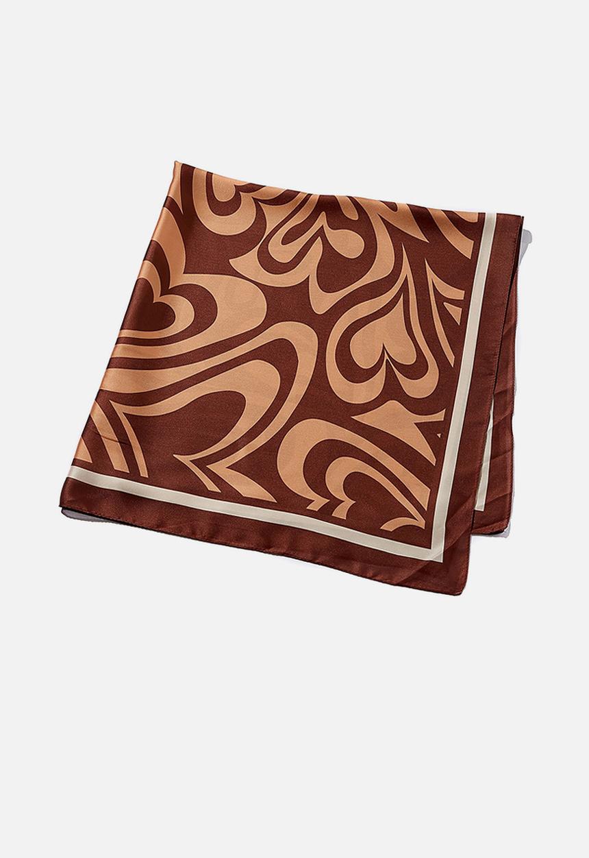 Rubi - Versatile scarf - holly hearts brown