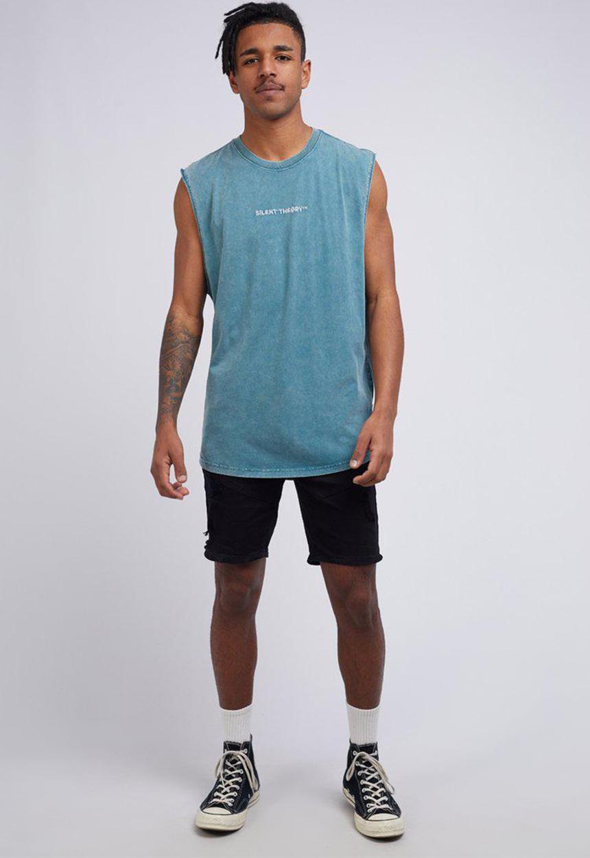 Silent Theory - Tm muscle fit short sleeve tee - lake blue