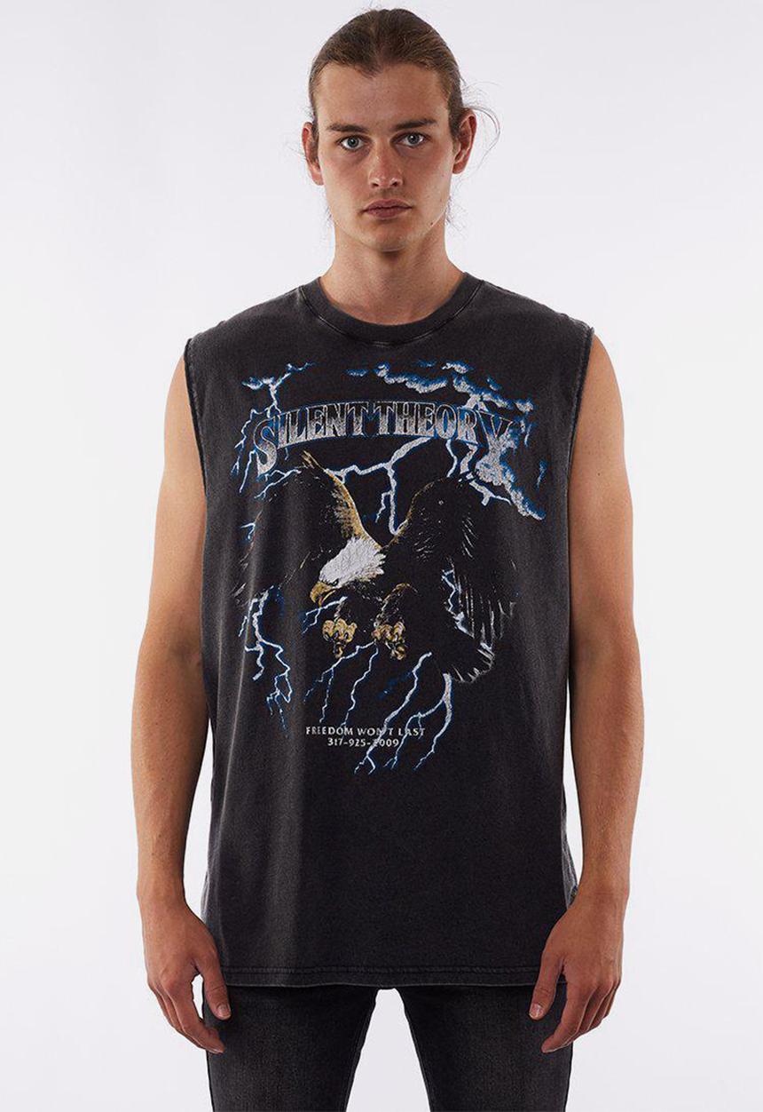 Silent Theory - Swoop muscle fit short sleeve tee - vintage black