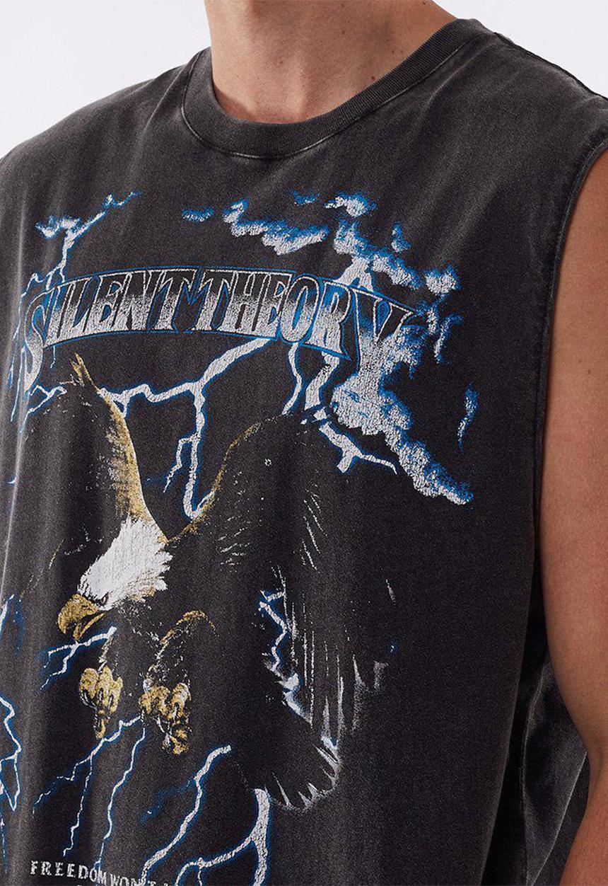 Silent Theory - Swoop muscle fit short sleeve tee - vintage black