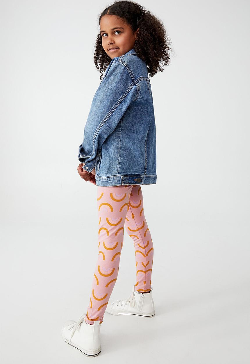 Cotton On - Huggie tights - musk rose/linear rainbow