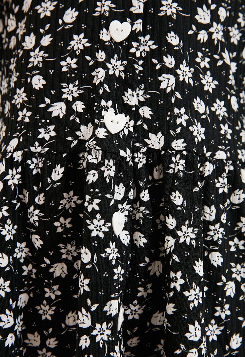 Trendyol - Floral print dress - black