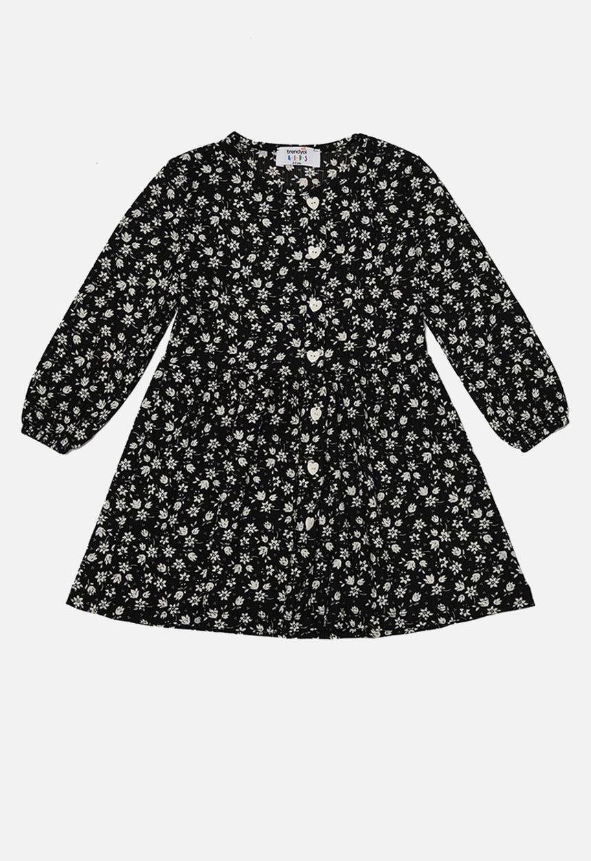 Trendyol - Floral print dress - black