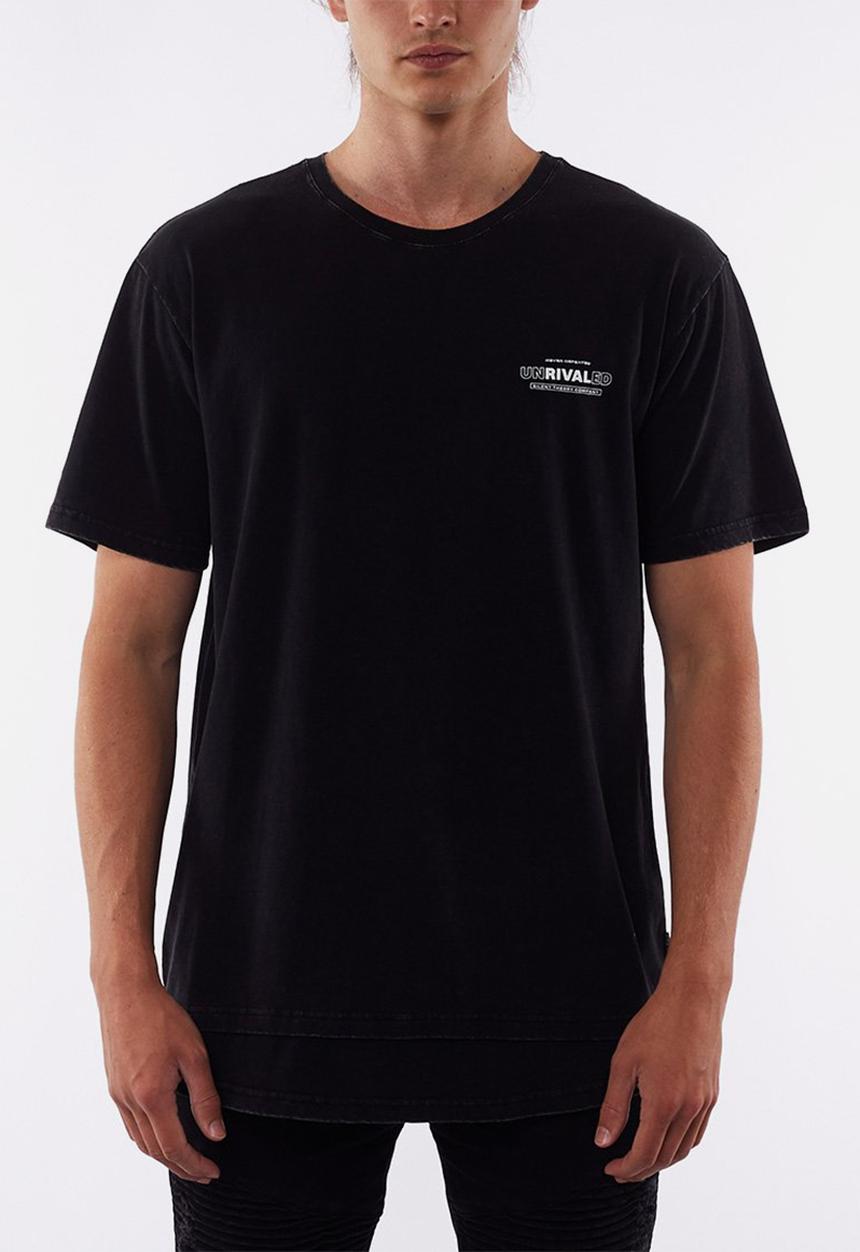 Silent Theory - Unrivaled layered short sleeve tee - washed black