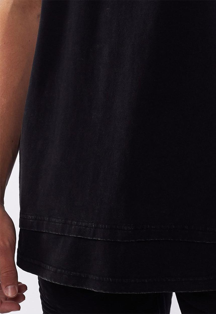 Silent Theory - Unrivaled layered short sleeve tee - washed black