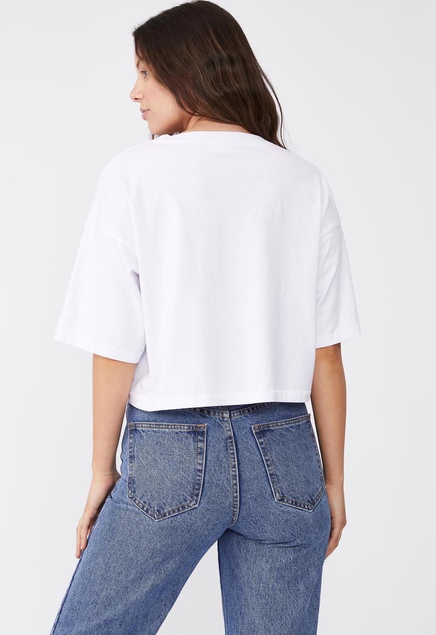 Cotton On - Cropped boyfriend tee - white