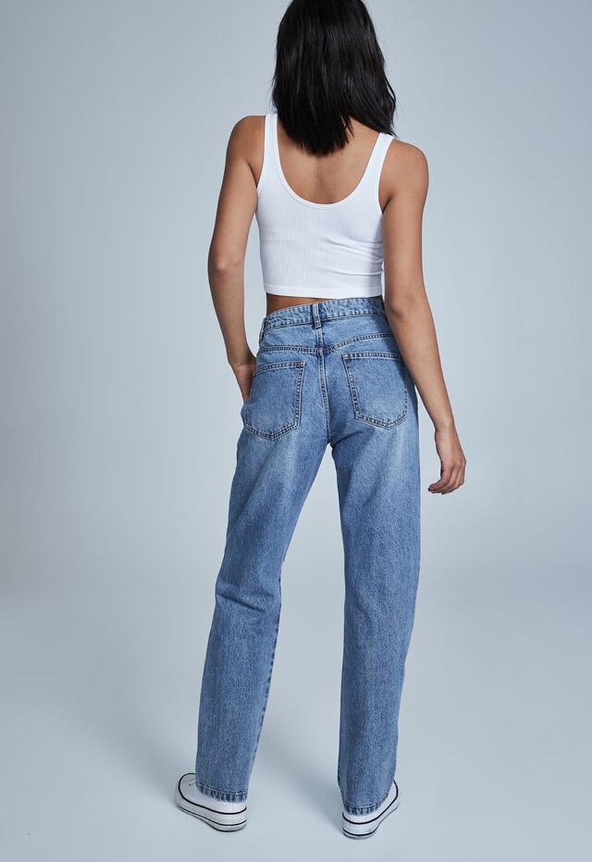 Cotton On - Long straight jean - wategos blue rip