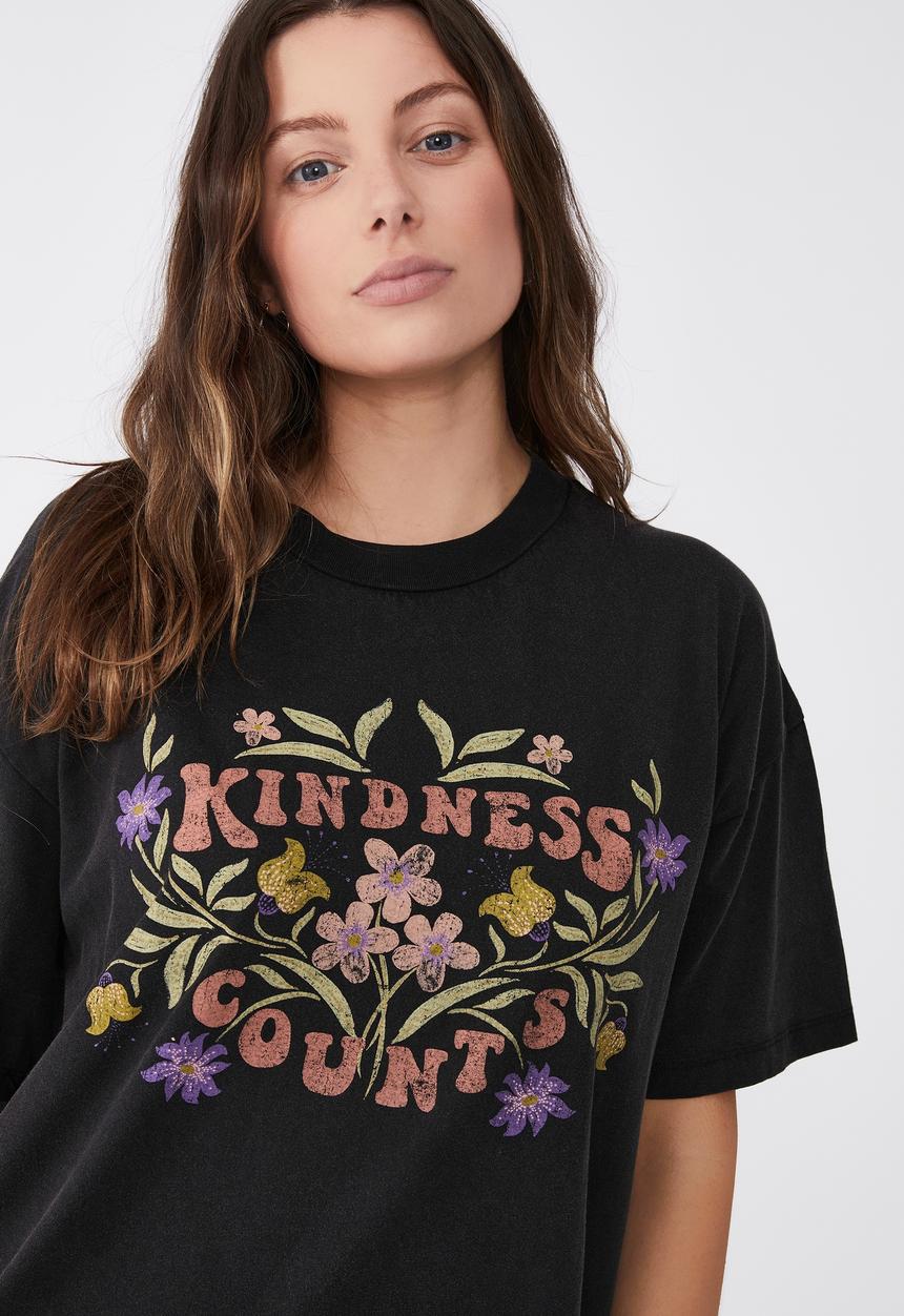 Cotton On - Boyfriend fit graphic tee - black 
