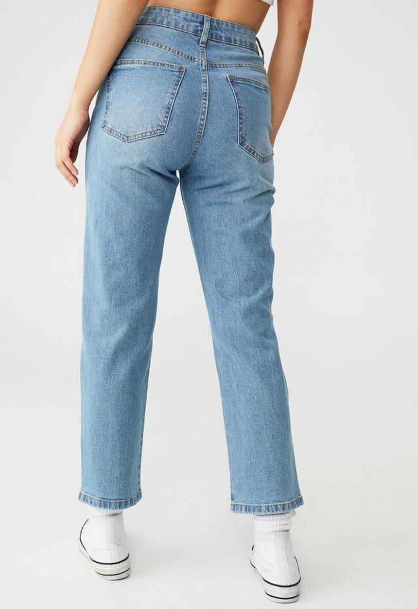 Cotton On - Straight stretch jean - lagoon blue rip