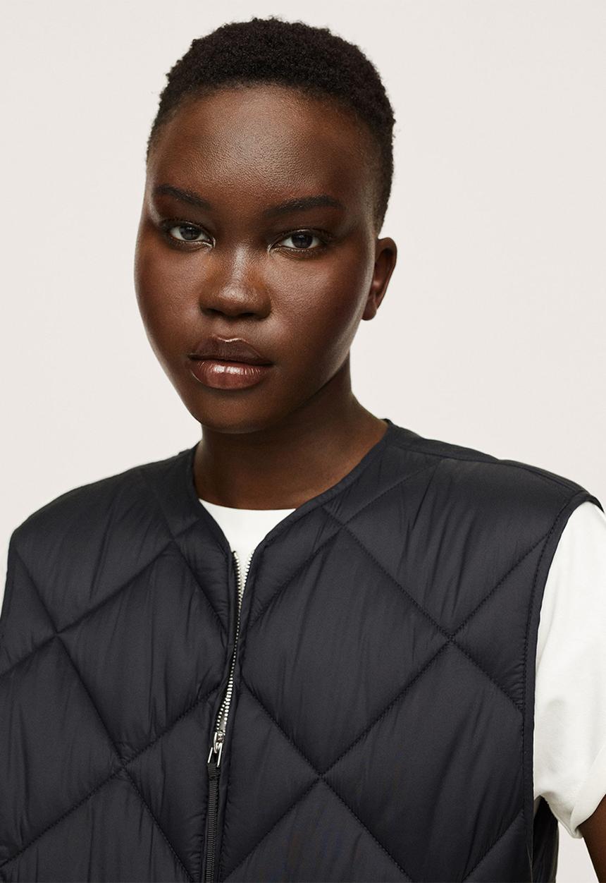 MANGO - Waistcoat bang - black