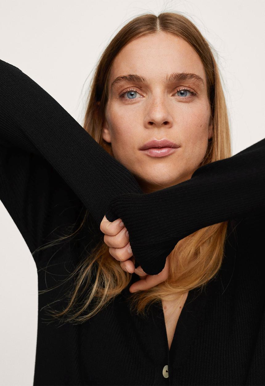 MANGO - Cardigan almar - black