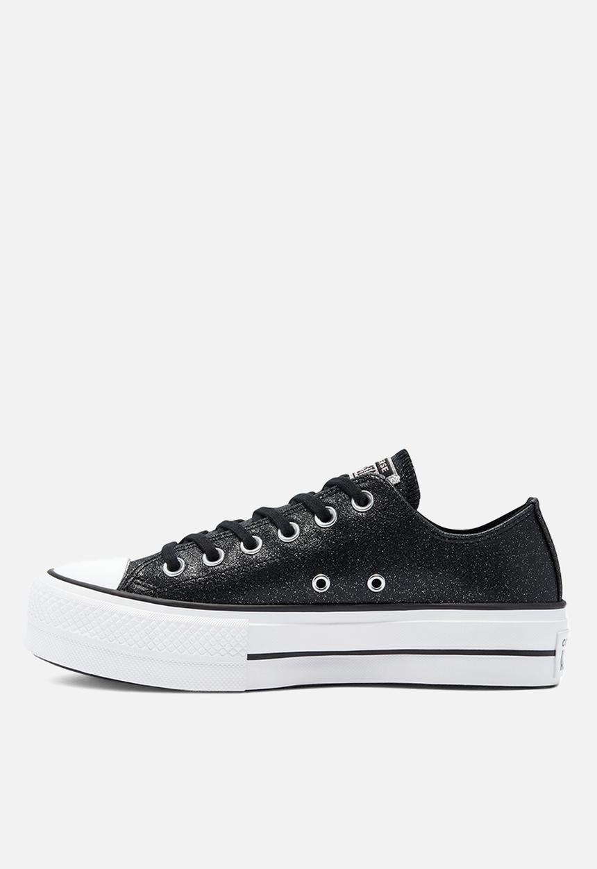 Converse - Chuck taylor all star platform glitter ox - black/black/white - glitter shine