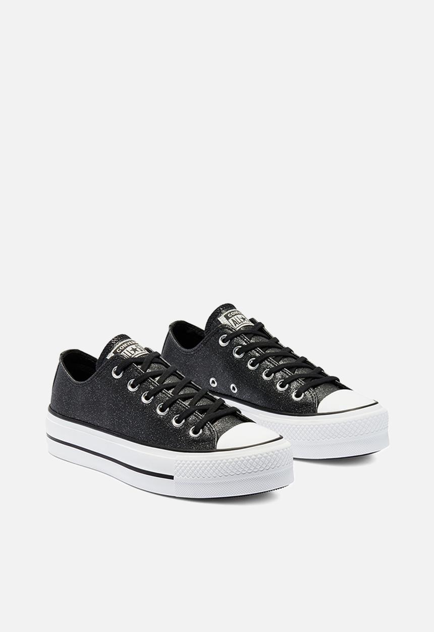 Converse - Chuck taylor all star platform glitter ox - black/black/white - glitter shine