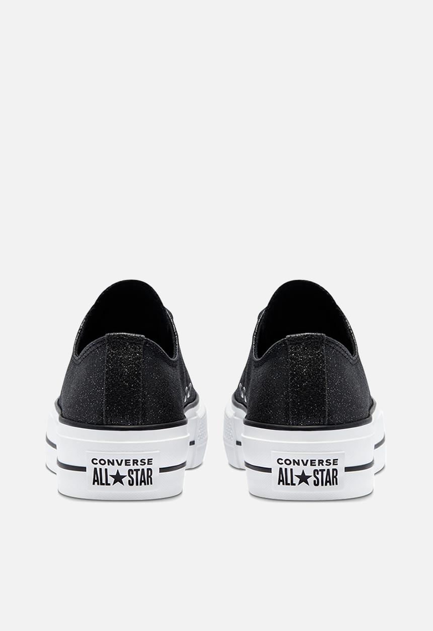Converse - Chuck taylor all star platform glitter ox - black/black/white - glitter shine
