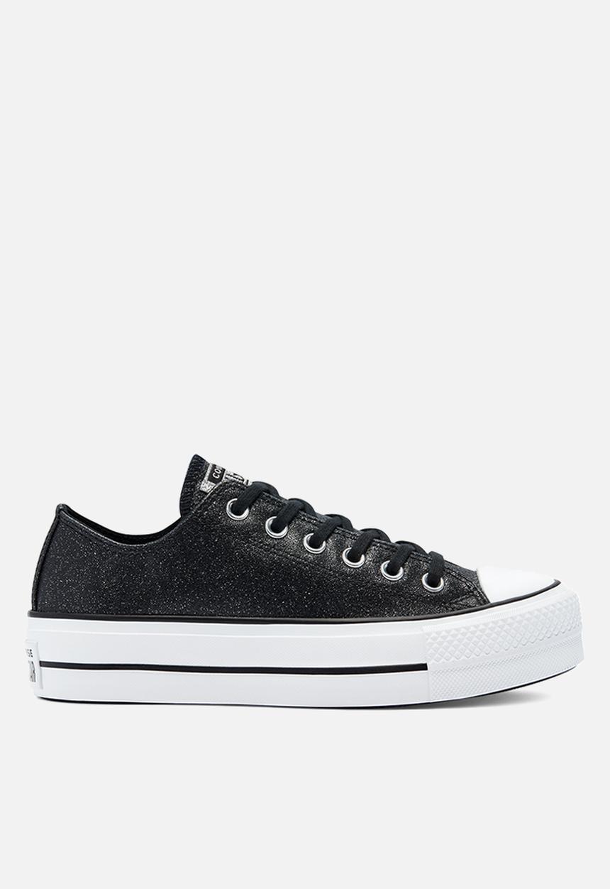 Converse - Chuck taylor all star platform glitter ox - black/black/white - glitter shine