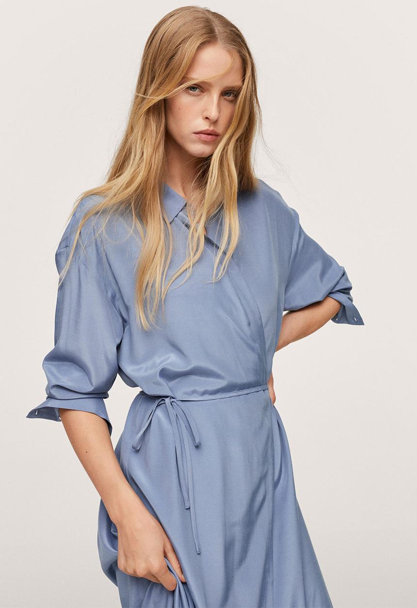 MANGO - Dress rain - medium blue