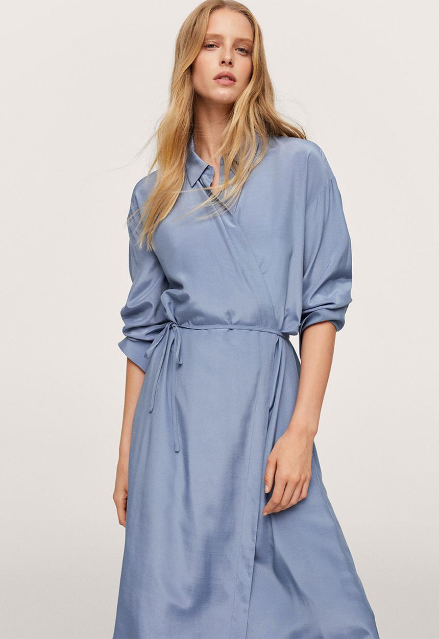MANGO - Dress rain - medium blue