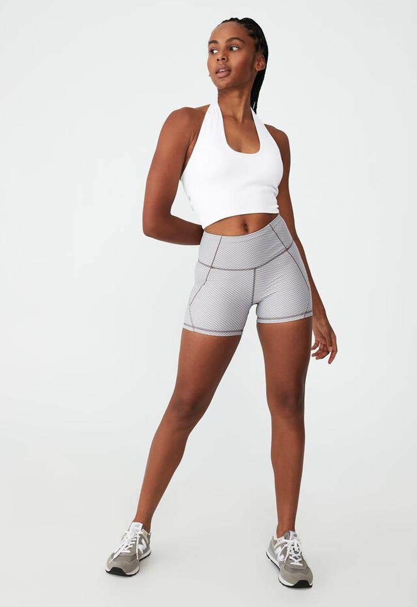 Cotton On - Seamless rib halter vestlette - white