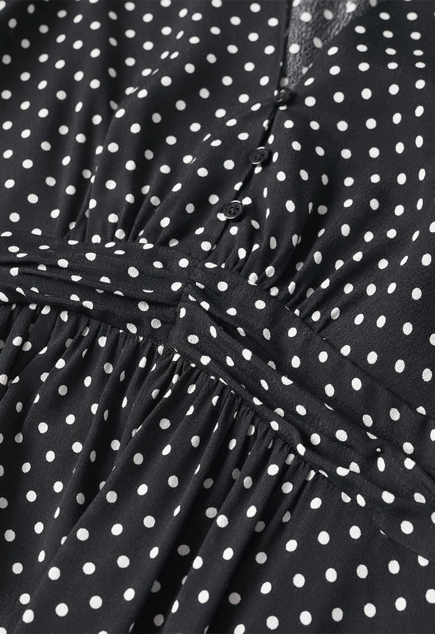 MANGO - Dress rose - black