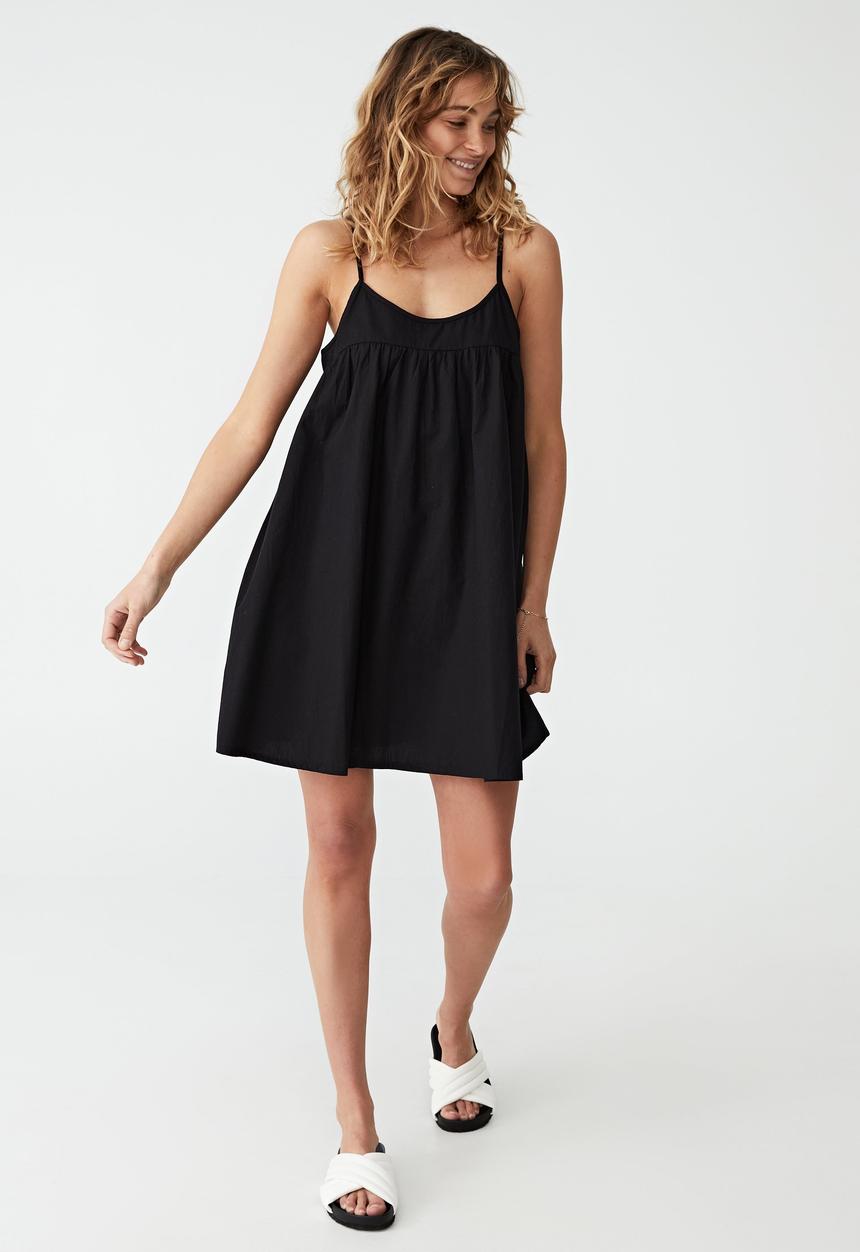 Cotton On - Woven petra strappy mini dress - black