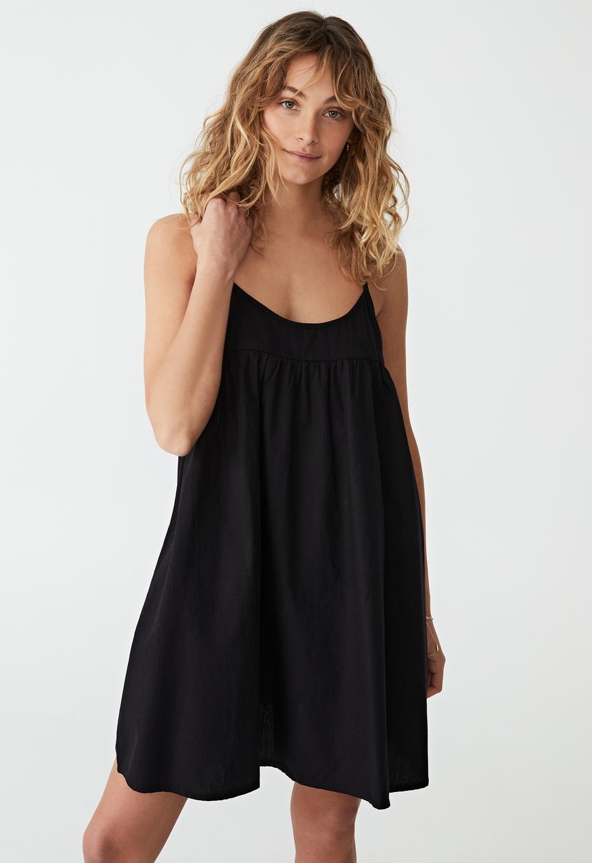 Cotton On - Woven petra strappy mini dress - black