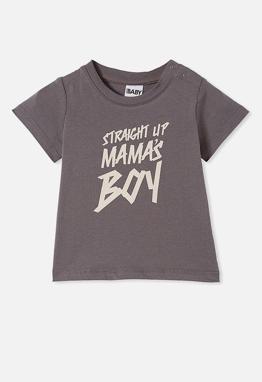 Cotton On - Jamie short sleeve tee - rabbit grey/straight up mama s boy