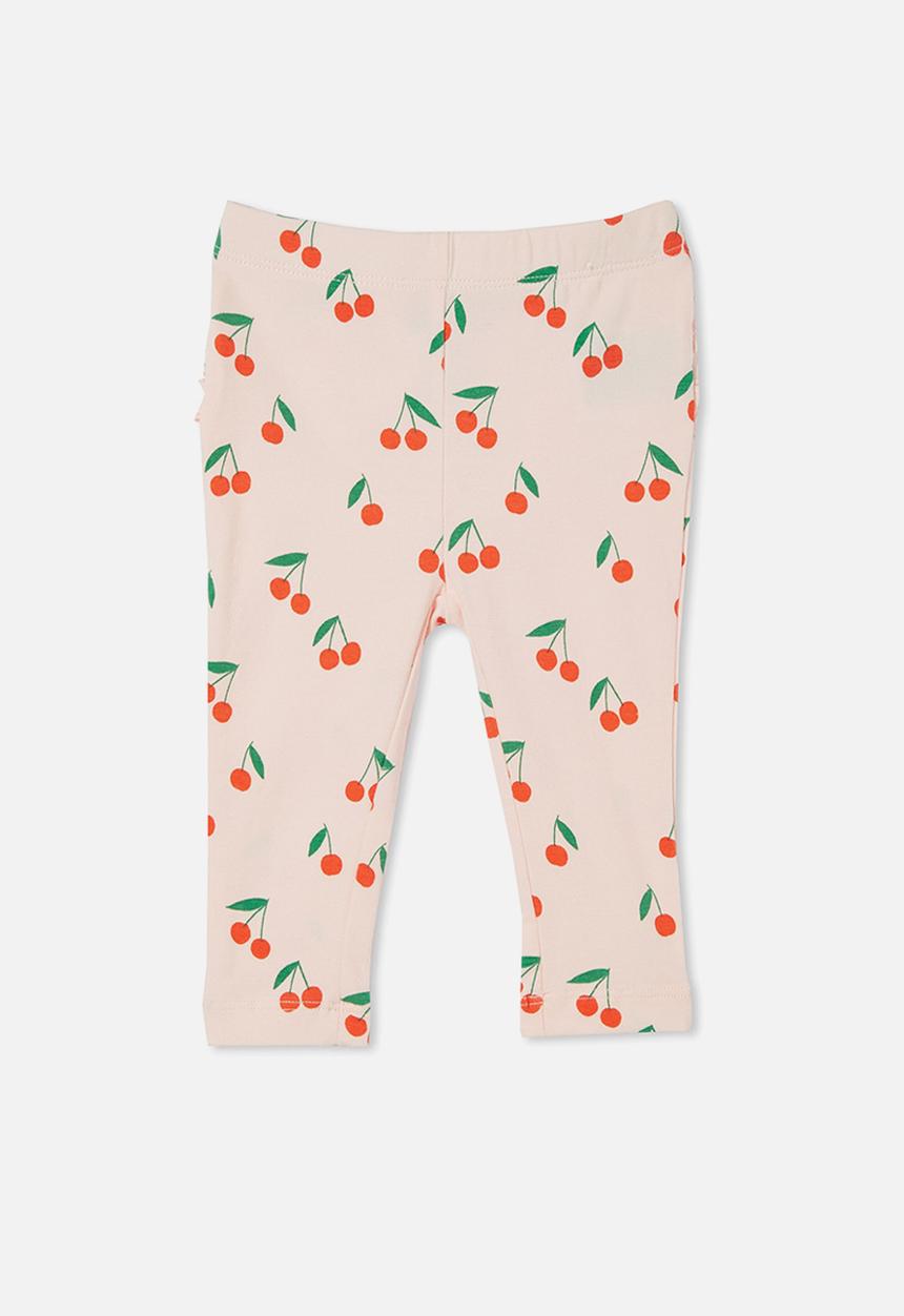 Cotton On - Quinn ruffle legging - crystal pink/red orange mini cheryl cherries