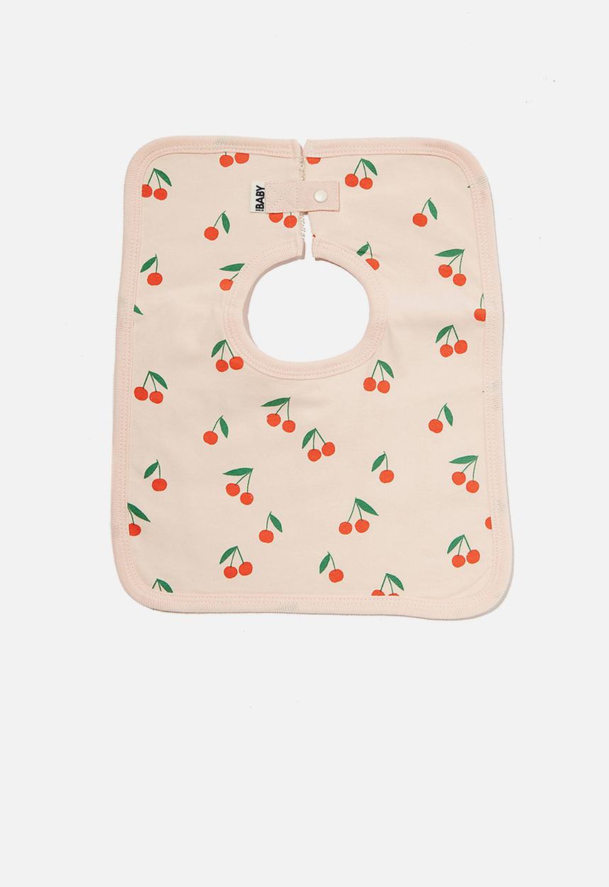 Cotton On - The square bib - crystal pink/red orange mini cheryl cherries
