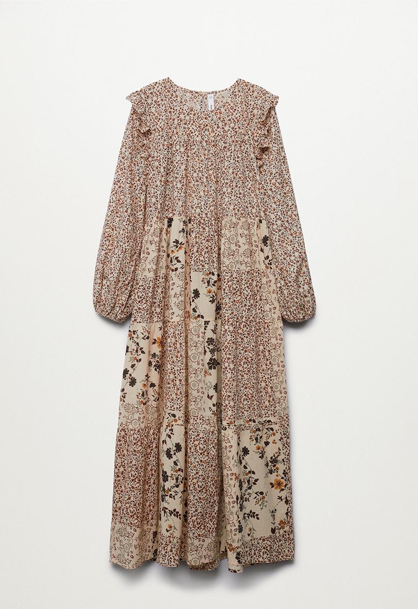 MANGO - Plus dress boho - light beige